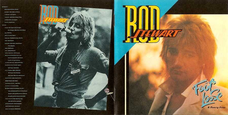 cover of 'pulp-fiction comic-style' track info booklet, Stewart, Rod - Foot Loose & Fancy Free